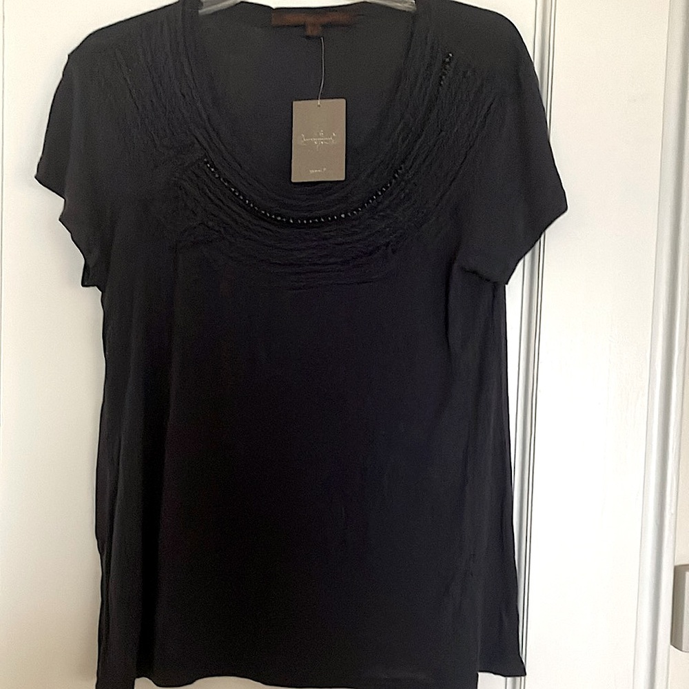 Anthropologie A Common Thread navy blue top Size L